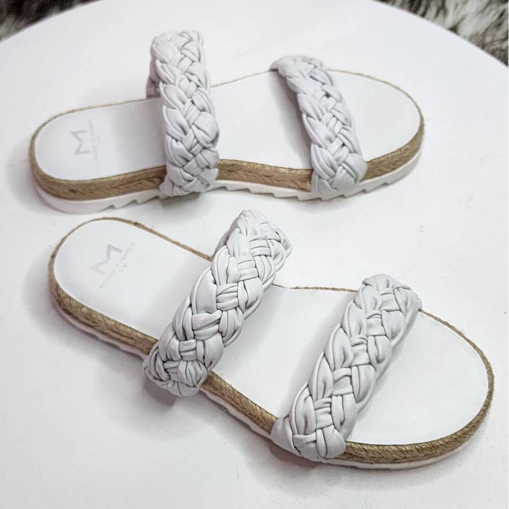 Marc Fisher Jaimee White Braided Espadrille Sandal - Picture 4 of 14
